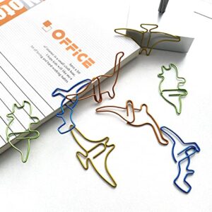 40pcs Funny Dinosaur Paper Clips, Mewuthede Creative Dinosaur Shaped Paperclip, Metal Bookmark Clips Supplies Cute Paper Clips for Home Office Library …