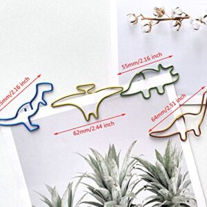 40pcs Funny Dinosaur Paper Clips, Mewuthede Creative Dinosaur Shaped Paperclip, Metal Bookmark Clips Supplies Cute Paper Clips for Home Office Library …