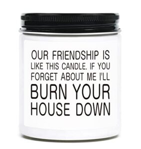 lavender scented candle – friendship gifts for women best friend – bff birthday gifts for friend female leaving- bestie going away gift – funny mothers day galentines day gifts for friend