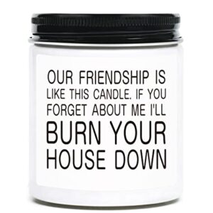 Lavender Scented Candle - Friendship Gifts for Women Best Friend - BFF Birthday Gifts for Friend Female Leaving- Bestie Going Away Gift - Funny Mothers Day Galentines Day Gifts for Friend