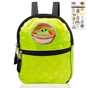 fast forward mandalorian mini backpack – bundle with 8.5” star wars mini backpack for women with stickers | baby yoda mandalorian backpack purse