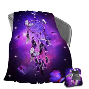 wucidici dream catcher butterfly fleece throw blanket soft lightweight blanket for couch sofa adults gift(50″x 60″)