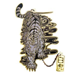 bookmark chinese style white tiger retro hollow out book clip with pendant pagination mark metal 1piece