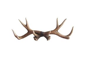 dwk 17″ vintage antler wall art decor easy to use and hang intended to decorate inside your home and office walls for unique decorative wall displays (light brown)