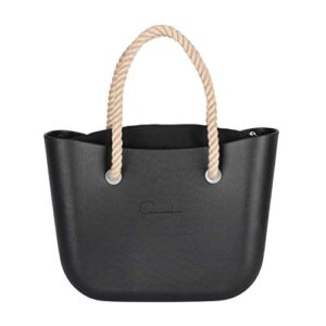 women’s beach handbag – rope handles – waterproof silicone backpack swim bags book tote speedo bag totes fashion (noir)