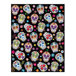 sugar skull blanket ultra soft warm cozy flannel throw blankets for women baby men bedding gifts 50″x40″