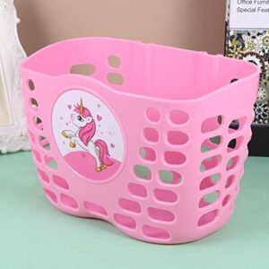 Toyvian Girls Bike Basket Kids Scooter Basket 2 kids basket basket for bike kids bike basket Cute Cartoon Storage Basket