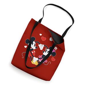 Disney Mickey and Minnie Hearts Valentine’s Day Red Tote Bag