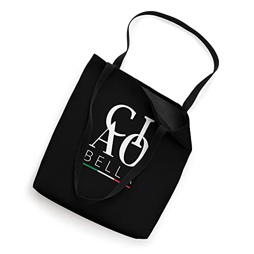 Italy Graphic with Italian Flag Ciao Bella Quote Tote Bag