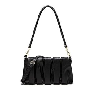 grpkssib women’s shoulder purse pu leather clutch ruched handbag dumpling underarm bag crossbody bag