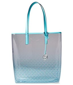 michael kors the michael bag large north/south tote ocean blue multi one size