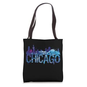 chicago city skyline illinois family vacation trip souvenir tote bag