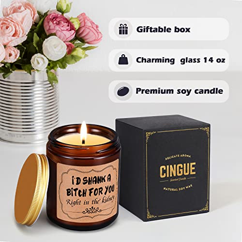 Cinque Lavender Scented Candle Gifts for Women Funny Friendship Gift for Best Friend BFF Bestie Sister Coworker Unique Birthday Christmas Thanksgiving Present for MOM Female Girl Her