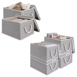loforhoney home bundle- storage bins with lids light gray large 2-pack & 4-pack