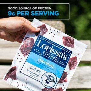 Lorissa's Kitchen Premium Grass-Fed Steak Strips, Original, 2.25 Oz. 1 Count - No Added MSG or Nitrites, Keto Friendly Snacks & Gluten Free, More Tender Than Traditional Beef Jerky