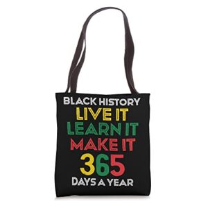 black history month 365 african american heritage tote bag