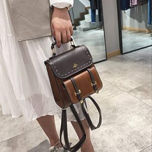 Fashion Women Backpack Mini PU Leather Backpack Travel Shoulder Bag for Girls Women Brown