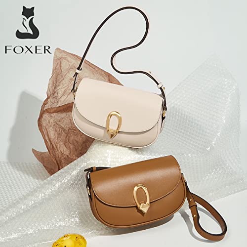 FOXLOVER Mini Cow Leather Crossbody Bag for Women Stylish Shoulder Bag Ladies Messenger Bags Purse and Handbag