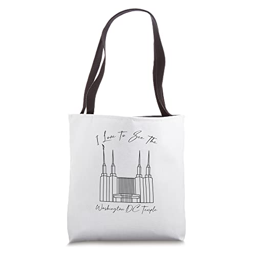 Washington DC Temple, I love to see my temple, calligraphy Tote Bag