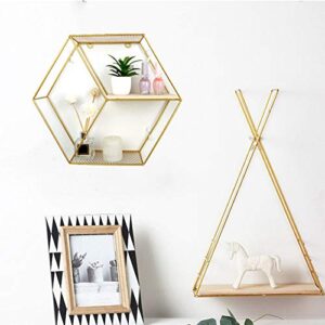 Socobeta Storage Shelf, Optional Color Display Rack Floating Shelf 3.9X12.6in for Home Decoration(Gold)