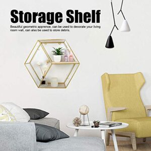 Socobeta Storage Shelf, Optional Color Display Rack Floating Shelf 3.9X12.6in for Home Decoration(Gold)