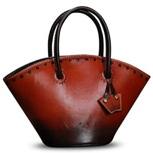 genuine leather small handbag satchel for women handmade retro crossbody bag little purses for ladies (red)