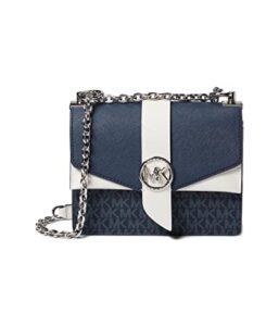 michael kors greenwich small convertible crossbody admiral/pale blue/optic white one size