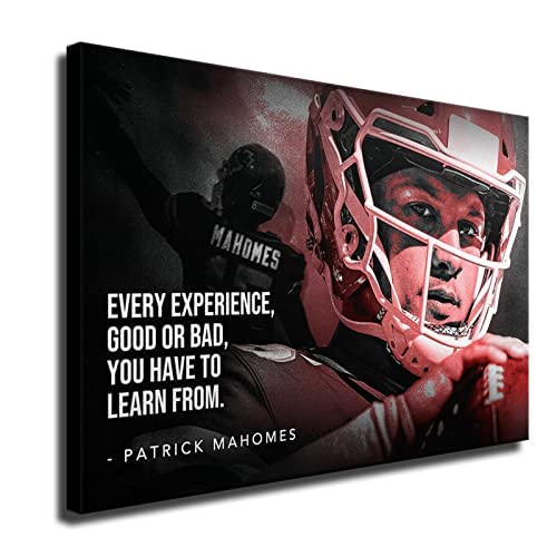 Patrick Mahomes Poster American Football Inspirational Quotes Canvas Wall Art Print Pattern Office Home Decor Poster (Unframed Canvas,16x24inch)