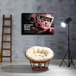 Patrick Mahomes Poster American Football Inspirational Quotes Canvas Wall Art Print Pattern Office Home Decor Poster (Unframed Canvas,16x24inch)