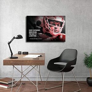 Patrick Mahomes Poster American Football Inspirational Quotes Canvas Wall Art Print Pattern Office Home Decor Poster (Unframed Canvas,16x24inch)