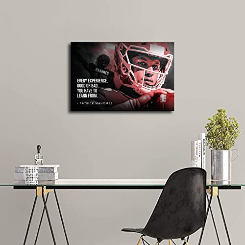 Patrick Mahomes Poster American Football Inspirational Quotes Canvas Wall Art Print Pattern Office Home Decor Poster (Unframed Canvas,16x24inch)