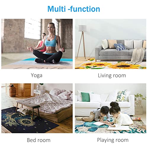 Large Video Gaming Area Rug for Kid's Bedroom, Gamer Carpet for Teen Boys Playroom, Gamer Room Decor Indoor Polyester Area Rugs Yoga Mat with Anti-Slip Rubber Back, Washable Living Room Sofa Floor Mat