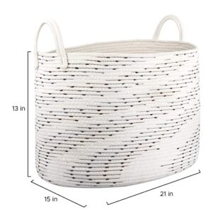 La Jolie Muse Cotton Rope Basket for Blanket Yoga Mat Storage