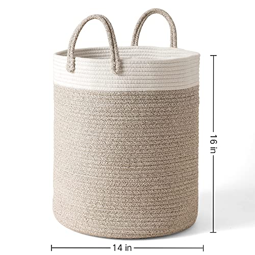 La Jolie Muse Cotton Rope Basket for Blanket Yoga Mat Storage