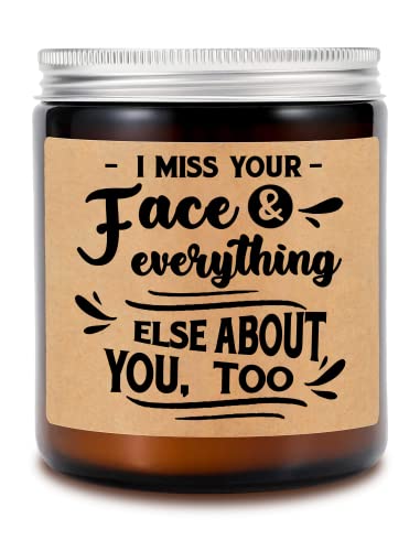 Scented Candles - I Miss Your Face & Everything Else About You Too - Thinking of You Gifts for Men - Boyfriend - Girlfriend - Lavender Scented Candles - Soy Candles