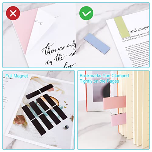 15 PCS Aesthetic Magnetic Bookmarks, Cute Magnet Book Markers, Page Clips Bookmark for Women, Laminated Book Mark for Reading Lovers Girls Kids Students Teachers School Stationery Gifts