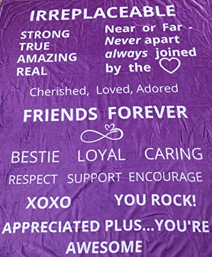 Friendship Throw Blanket Purple, Soft and Cozy, Unique Gifts for Women Celebrating Friendship, Caring for Women