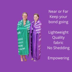 Friendship Throw Blanket Purple, Soft and Cozy, Unique Gifts for Women Celebrating Friendship, Caring for Women