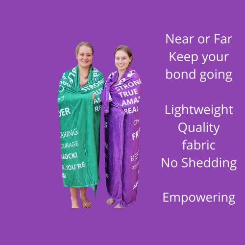 Friendship Throw Blanket Purple, Soft and Cozy, Unique Gifts for Women Celebrating Friendship, Caring for Women