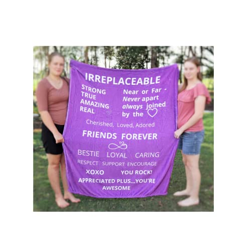 Friendship Throw Blanket Purple, Soft and Cozy, Unique Gifts for Women Celebrating Friendship, Caring for Women