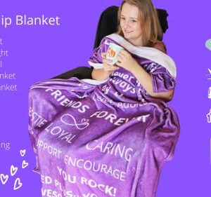 Friendship Throw Blanket Purple, Soft and Cozy, Unique Gifts for Women Celebrating Friendship, Caring for Women