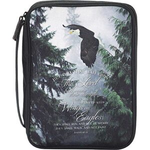 black eagles denier polyester fabric bible cover case, large