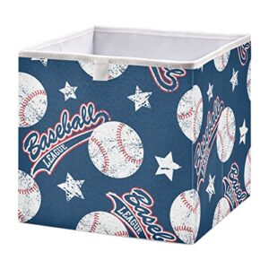vintage baseball star sport closet organizers storage cubes storage bins shelf baskets containers for home kids room toys office
