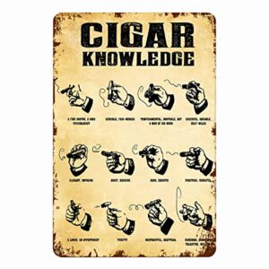 funyybl cigar knowledge,for vintage poster metal tin signs iron painting plaque wall decor bar cat club novelty funny bathroom toilet paper retro parlor cafe store 8 x 12 inch white