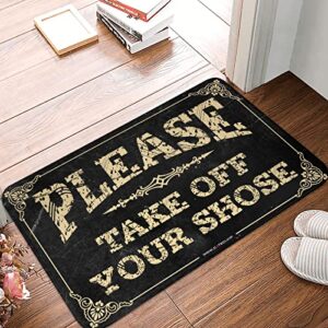 please take off your shoes non-slip carpet rugs rubber backing non slip rugs indoor doormat machine washable for inside floor mats for entryway 20″(w) x 32″(l)