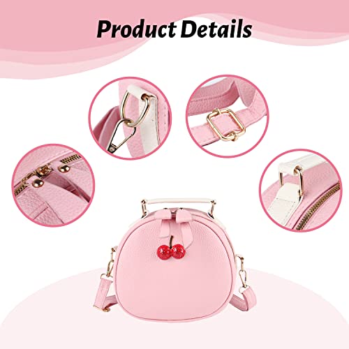 SUKUTU Women Cute Cherry Tote Handbag Girls Small Circle Round Crossbody Shoulder Bag Clutch Purse