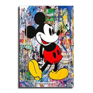 ixllu banksy graffiti street art mickey poster decorative painting canvas wall art living room posters bedroom painting 16x24inch(40x60cm)