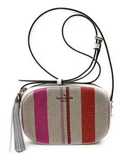 kate spade kourtney camera leather crossbody bag purse handbag (stripe multi)