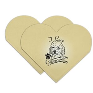 I Love My Goldendoodle Heart Faux Leather Bookmark - Set of 2