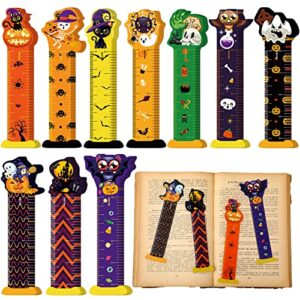 60 Pcs Halloween Bookmark Rulers for Kids Halloween Theme Horror Bookmark Pumpkins Skulls Page Marker Halloween Party Favors for Classroom Rewards Trick or Treat Prizes (Horrible Style)